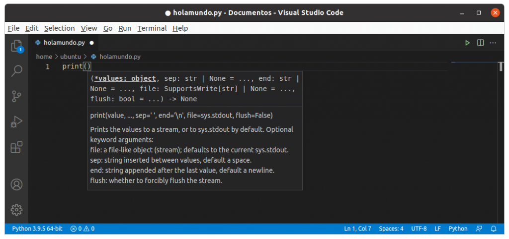 Extensión Python de Microsoft para Visual Studio Code